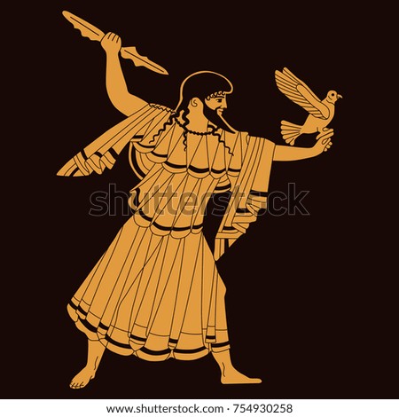 Isolated Vector Illustration Ancient Greek God Stock Vector (Royalty ...