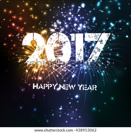 Fireworks for happy new year 2017