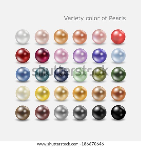 Variety color of spherical pearls for your decoration