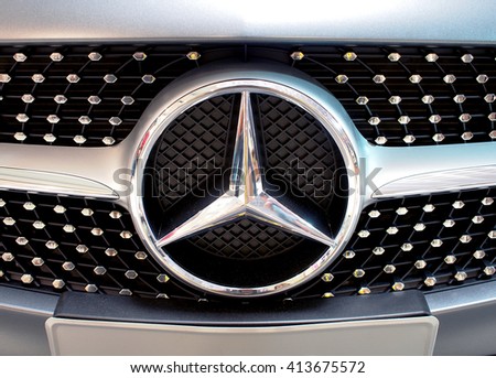 CHIANGRAI, THAILAND - MAY 1, 2016 : Logo of Mercedes-Benz C 250 Coupe on display at Central Plaza Chiangrai