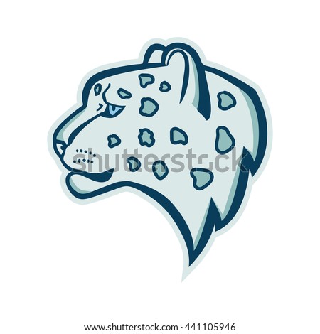 snow leopard head isolated vector illustration