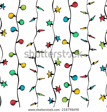 seamless pattern christmas lights vector hand stock vector seamless pattern christmas lights vector hand stock vector