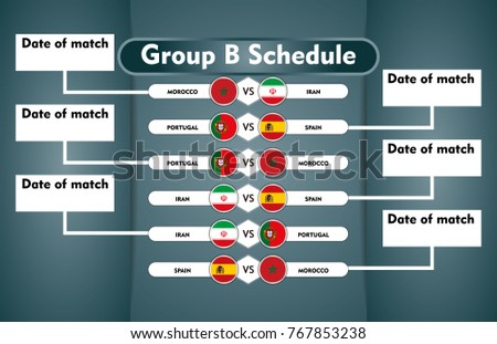 Download World Cup Russia 2018 Match Schedule Stock Vector 767853238 - Shutterstock