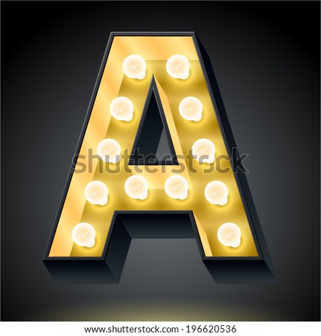 vector lamp letter Light Marquee 187114370 Stock Letter Vector Vector