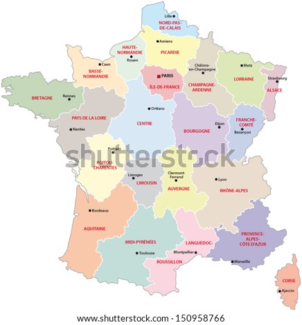 France 2digit Postcodes Map Stock Vector 197639894 - Shutterstock