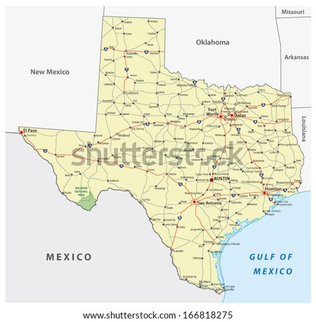 Texas Map Stock Vector (Royalty Free) 166818275 - Shutterstock