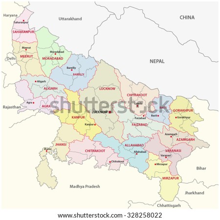 Uttar Pradesh Map Stock Photos, Images, & Pictures | Shutterstock