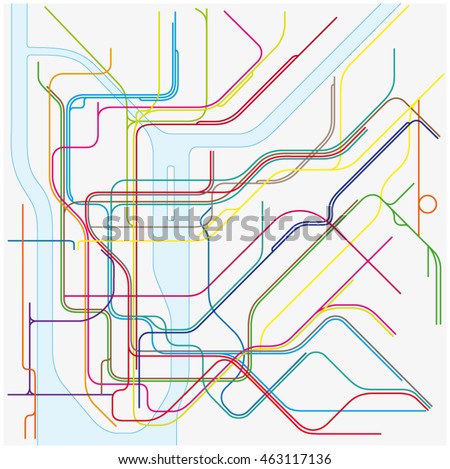 colored subway vector map of New York City