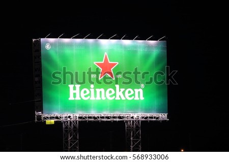 HO CHI MINH CITY VIETNAM - NOVEMBER 26, 2016: Heineken International. Heineken is a Dutch brewing company founded in 1864 by Gerard Adriaan Heineken in Amsterdam.