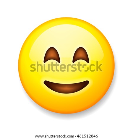 Happy Emoticon Open Mouth Smiling Eyes Stock Vector 339235757 ...