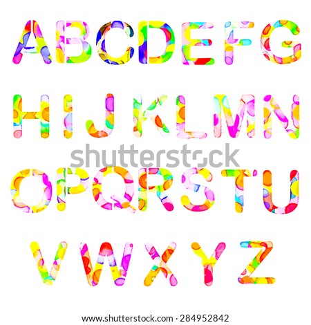 Fun English Alphabet Letters Set Font Stock Vector 277917176 - Shutterstock