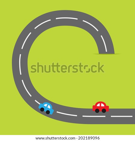 Background Zigzag Road Cartoon Cars Vector Stock Vector 202189393 ...