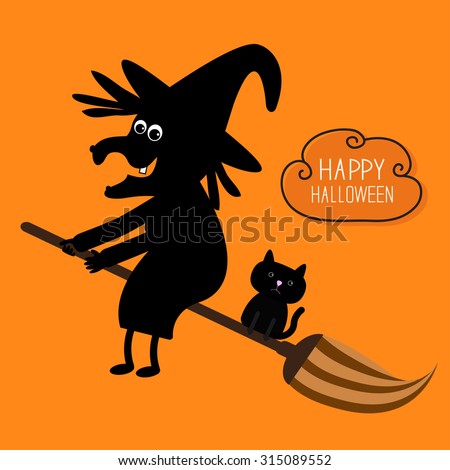 happy halloween witch and black cat silhouette cloud in the sky orange background - Black Cat Silhouette Halloween happy halloween witch and black cat silhouette cloud in the sky orange background - Black Cat Silhouette Halloween