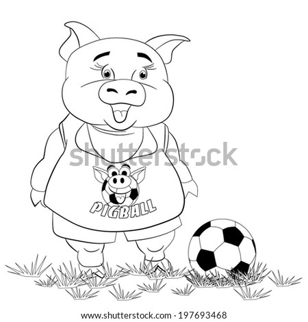 Cartoon Funny Piggyfootballer Football On Lawn Stock Vector ... Cartoon Funny Piggyfootballer Football On Lawn Stock Vector ...