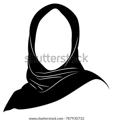 Vector Silhouette Drawing Muslim Woman Hijab Stock Vector 787930732 ...