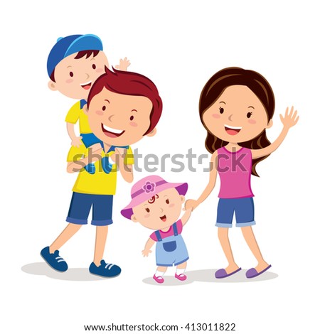 Family bonding time. Happy family gesturing with cheerful smile.