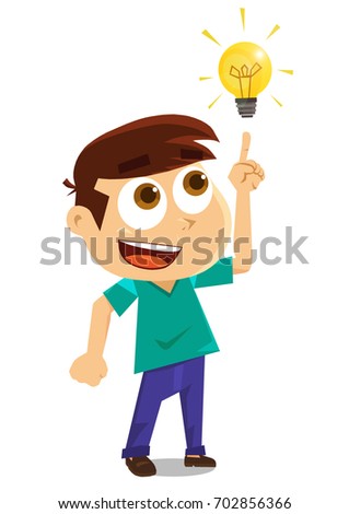 Boy Coming Good Idea Stock Vector 99262514 - Shutterstock