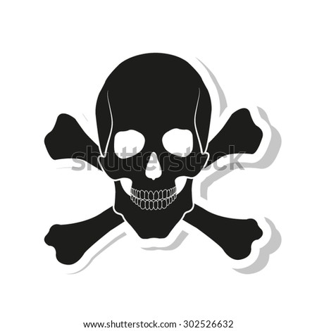 Human Skull Crossbones Isolated On Light Stock Vector 572790205