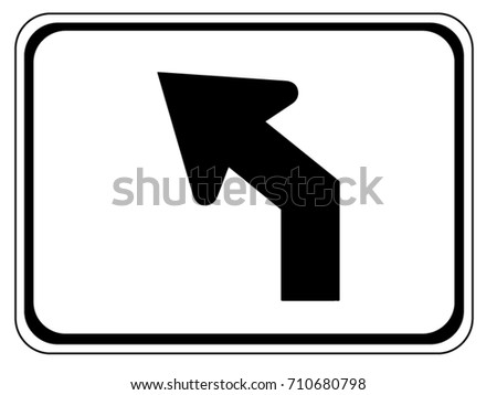 Diagonal Left Turn Arrow Auxiliary Sign Stock Vector 710680798 ...