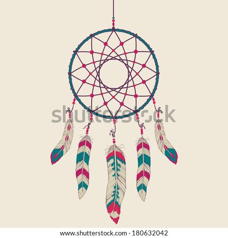 Vector Colorful Illustration Dream Catcher Stock Vector 172249115 ...