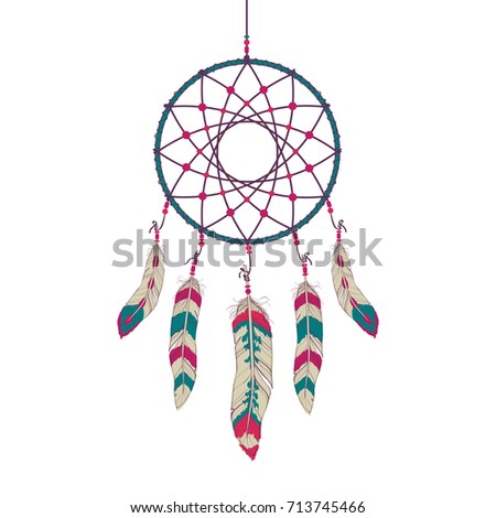 Vector Colorful Illustration Dream Catcher Stock Vector 172249115 ...