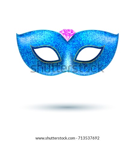 Vector Blue Venetian Carnival Mask Flower Stock Vector 120819289 ...