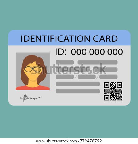 Id Card Flat Design Style Stock Vector 472736830 - Shutterstock