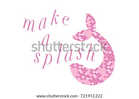 Download Make Splash Graphic Pink Mermaid Tail Stock Vector ...