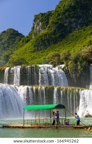 CIRCA SEPTEMBER 2011 - CAO BANG, VIETNAM - The Ban Gioc Waterfalls on the border with China, on 22 September 2011, in Cao Bang, Vietnam