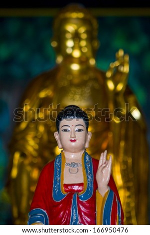 CIRCA JULY 2011 - QUY NHON, VIETNAM - A Buddhist goddess statue in the Long Khanh Pagoda, on 6 July 2011, in Quy Nhon, Vietnam