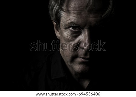 Dramatic View Man Face Darkness Stock Photo 111790253 - Shutterstock