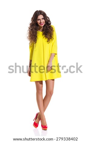 Yellow dress red heels Yellow dress red heels