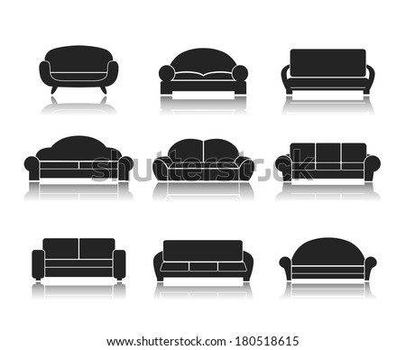 Modern Furniture Icon modern luxury sofas couches furniture icons stock vector 180518615 Modern Furniture Icon modern luxury sofas couches furniture icons stock vector 180518615