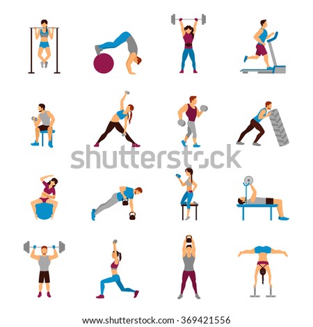 Fitness Aerobic Strength Body Shaping Exercises Stock Vector 296220644