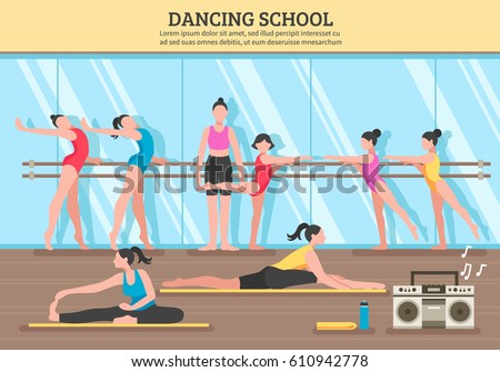 Download Dancing School Teacher Girl Students Near Stock Vector ...