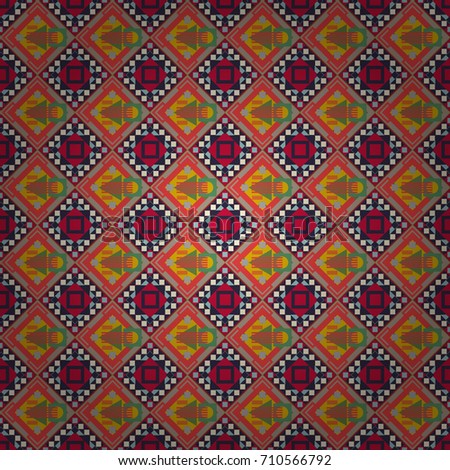 Violet And Beige Pattern Colorful Indian Saree Fabric Floral Patterned Stock Photo