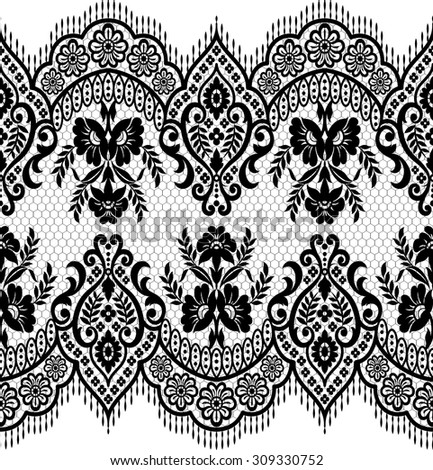 Seamless lace pattern, flower vintage vector background. - stock vector