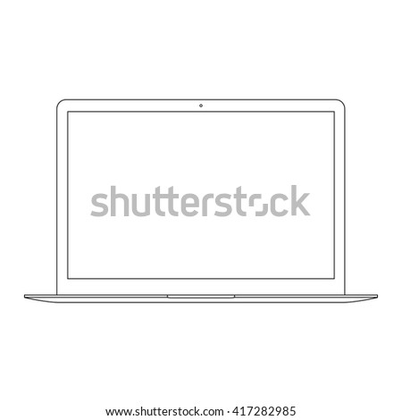 Laptop Outline Icon Macbook Style On Stock Vector (Royalty Free ...