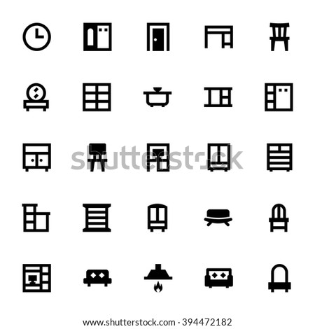Furniture Icons Stock Vector 169861493 - Shutterstock