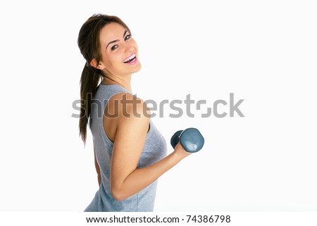 portrait of young brunette fitness woman