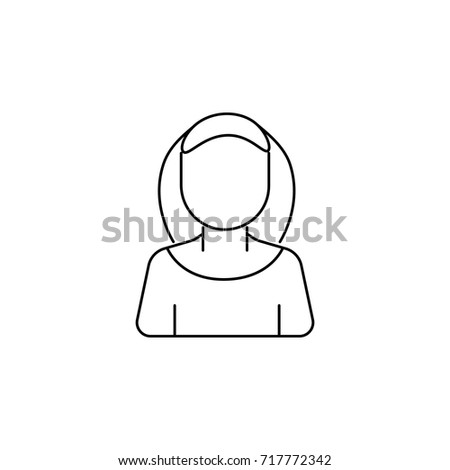 Black Thick Contour Caricature Faceless Half Stock Vector 