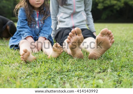 Barefoot Female Feet Outdoors Stock Photo 91600724 - Shutterstock