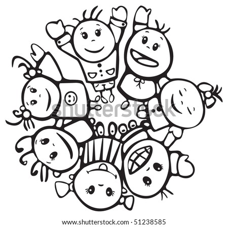 Happy Children Different Races Stock Vector 51238240 - Shutterstock