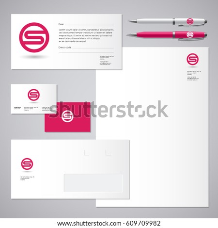 s logo s red letter monogram stock vector 609709982 shutterstock monogrammed letterhead