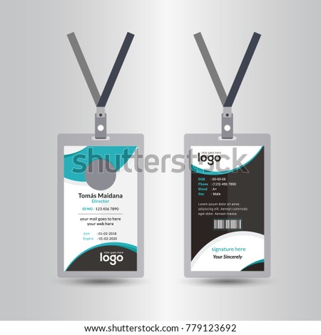 Creative Simple Green Black Id Card Stock Vector 779123692 - Shutterstock