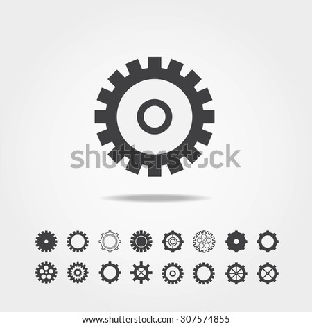 Gear Setting Icon Set Stock Vector 307574855 - Shutterstock