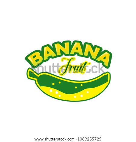 Cute Banana Logo Food Drinks Banana Stock Vector 1089255725