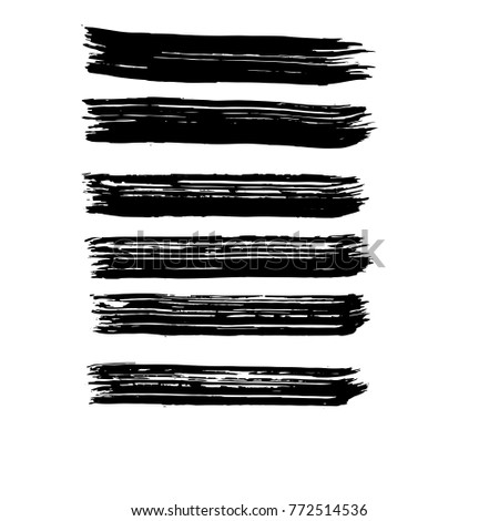 Black Vector Brush Strokes Collection Stock Vector 116012971 - Shutterstock