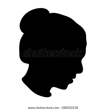 Isolated Silhouette Woman Head Bun Stock Vector 188020238 