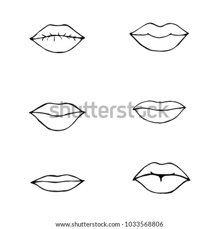 Drawn Lips Outline Stock Images, Royalty-Free Images & Vectors ...